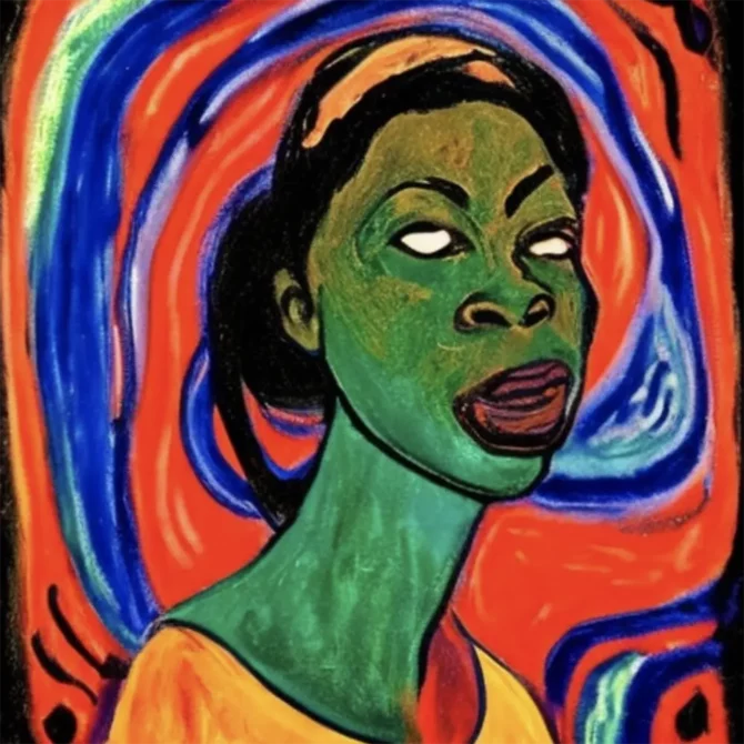 Nina Simone in the style of Edvard Munch     13